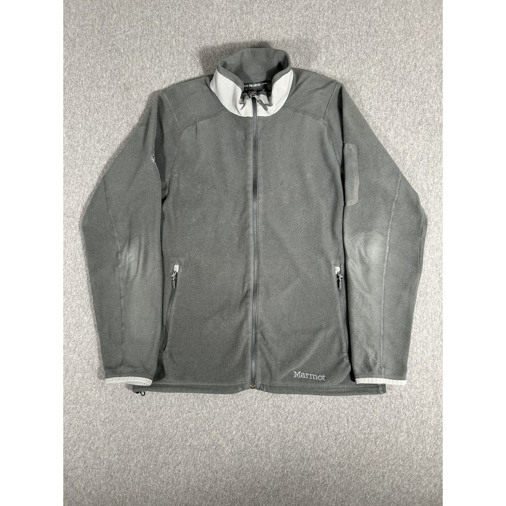 Marmot Polartec Full Zip Fleece Jacket Gray Mens Size M